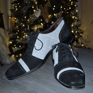 Mezlan Black and Gray Oxford Shoes